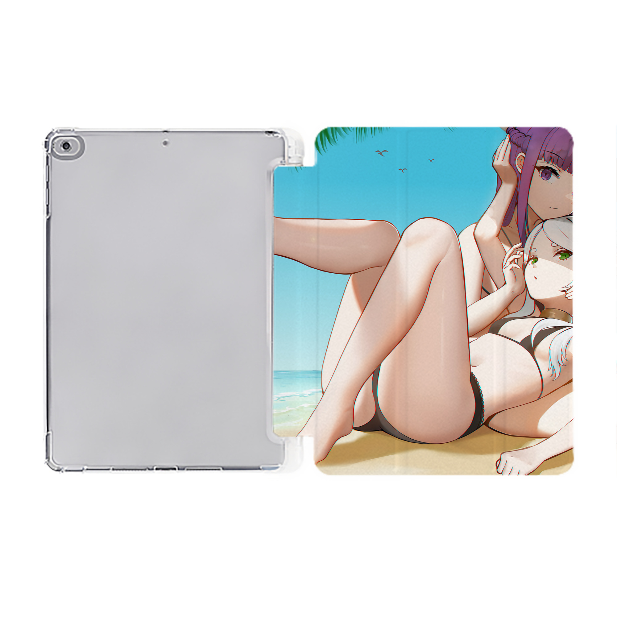 （画像用） 葬送のフリーレン Frieren IPad ケース ペン収納付き 三つ折りスタンド PUレザー×シリコン 対応機種9.5/10.5/10.9インチ